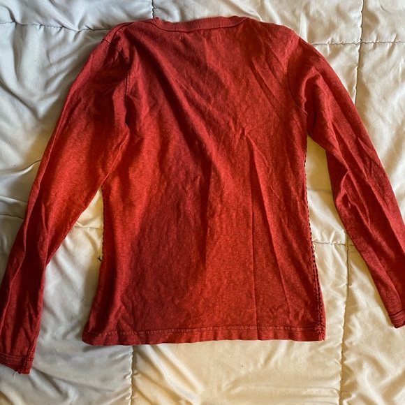 y2k red cropped long sleeve top - Picture 7 of 7